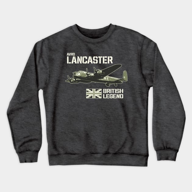 Avro Lancaster Bomber UK Aircraft RAF Plane British Legend Crewneck Sweatshirt by BeesTeez